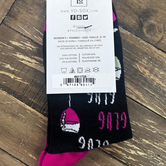 YoSox Cheers to Pour Decisions Women’s Crew Socks NWT - Picture 2 of 3